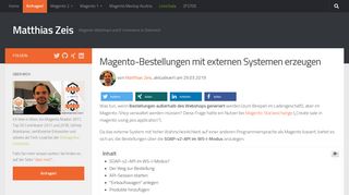 
                            10. Magento-Bestellungen mit externen Systemen erzeugen | Matthias ...