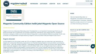 
                            6. Magento CE heißt jetzt Magento Open Source · Splendid Blog