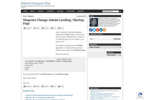 
                            13. Magento: Change Admin Landing / Startup Page | Mukesh Chapagain ...
