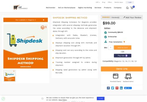 
                            3. Magento ShipDesk Shipping Method Addon- CedCommerce