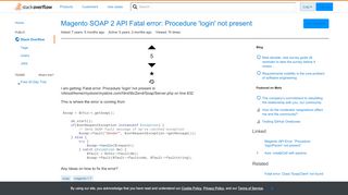 
                            1. Magento SOAP 2 API Fatal error: Procedure 'login' not present ...
