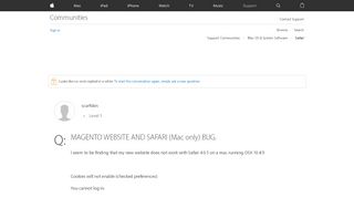 
                            5. MAGENTO WEBSITE AND SAFARI (Mac only) BUG. - Apple Community ...