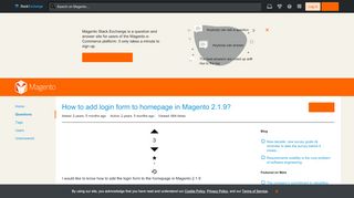 
                            6. magento2 - How to add login form to homepage in Magento 2.1.9 ...