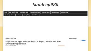
                            2. Magic Bitcoin App- 1 Bitcoin Free On Signup + Refer And Earn ...