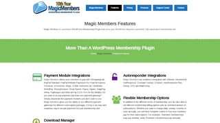 
                            2. Magic Members WordPress Membership Site Plugin Features ...