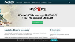 
                            8. Magic Red Casino | 200% upp till 5000kr + 100 Free Spins – Spinsia ...