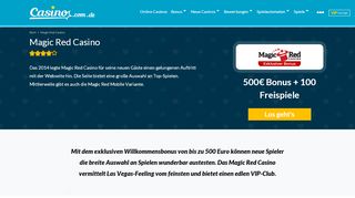 
                            2. Magic Red Casino im Test | Jetzt 100 Freispiele sichern