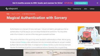 
                            5. Magical Authentication with Sorcery — SitePoint