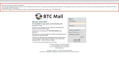 
                            6. MagicMail Mail Server: Landing Page - BTC Broadband