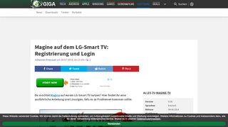 
                            10. Magine auf dem LG-Smart TV: Registrierung und Login – GIGA