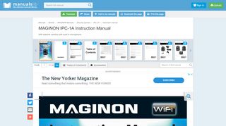 
                            8. MAGINON IPC-1A INSTRUCTION MANUAL Pdf Download.