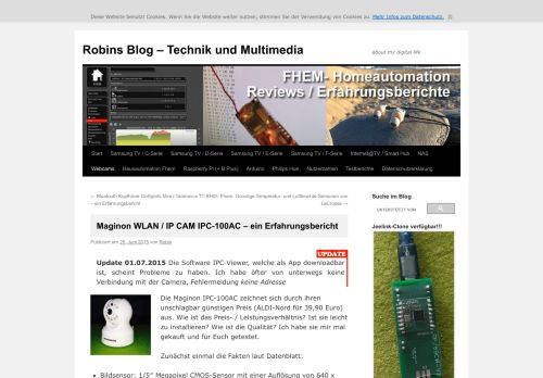 
                            5. Maginon WLAN / IP CAM IPC-100AC – ein Erfahrungsbericht | Robins ...