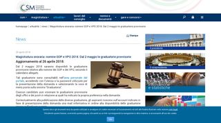 
                            8. Magistratura onoraria: nomine GOP e VPO 2018. Dal 2 ... - Csm