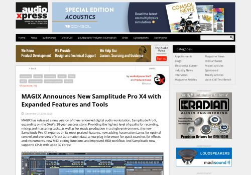 
                            13. MAGIX Announces New Samplitude Pro X4 with Expanded Features ...