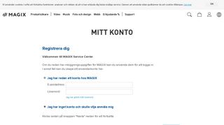 
                            1. MAGIX Service Center – inloggning på det egna kontot