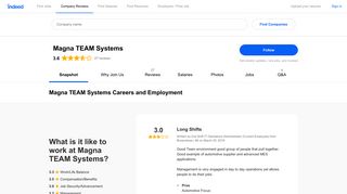 
                            12. Magna TEAM Systems Careers and Employment | Indeed.com