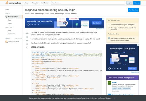
                            11. magnolia blossom spring security login - Stack Overflow