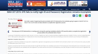 
                            9. MAH CET 2015: DTE fails to notify login ID and Password ...