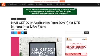 
                            9. MAH CET 2019 Application Form (Over!) for DTE Maharashtra MBA ...