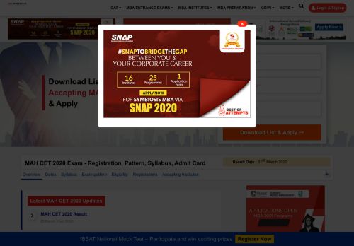 
                            8. MAH CET 2019: Date, Registration, Admit Card, Pattern, Syllabus ...