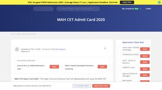 
                            12. MAH CET Admit Card 2019 - Download Hall Ticket (MBA/MMS) Now