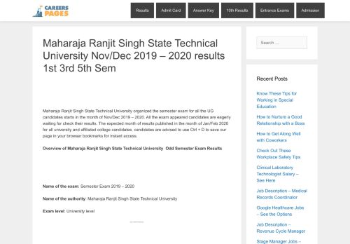 
                            8. Maharaja Ranjit Singh State Technical University April/May 2019 ...