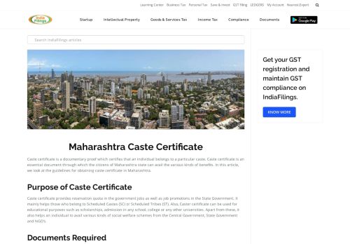 
                            12. Maharashtra Caste Certificate - Eligibility & Application Procedure ...