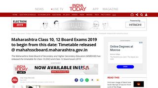 
                            9. Maharashtra Class 10, 12 Board Exams 2019 to begin from this date ...
