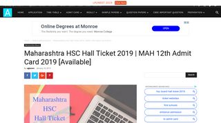 
                            6. Maharashtra HSC Hall Ticket 2019 | MAH 12th Admit Card 2019 ...