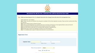 
                            2. maharashtra metro rail corporation limited registration form