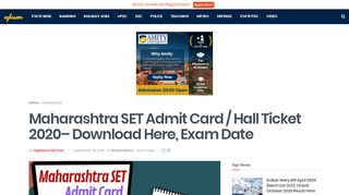 
                            11. Maharashtra SET Admit Card 2018 – Unipune – Download Here ...