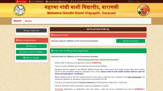 
                            5. Mahatma Gandhi Kashi Vidyapith - Affiliation Portal