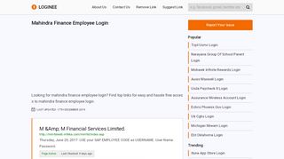 
                            10. Mahindra Finance Employee Login