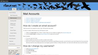 
                            3. Mail Accounts - riseup.net