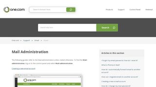 
                            4. Mail Administration – Support | One.com