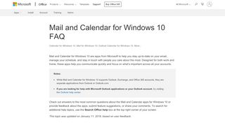 
                            8. Mail and Calendar for Windows 10 FAQ - Outlook - Office Support
