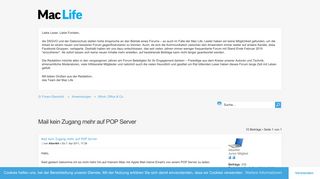 
                            7. Mail kein Zugang mehr auf POP Server - maclife.de Forum | Mac Life