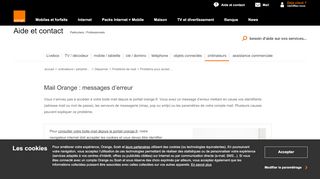 
                            7. Mail Orange : messages d'erreur - Assistance Orange