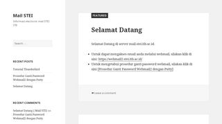 
                            9. Mail STEI – Informasi electronic mail STEI ITB