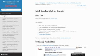 
                            11. Mail: Yandex.Mail for domain — Documentation for the AWS Hosting ...