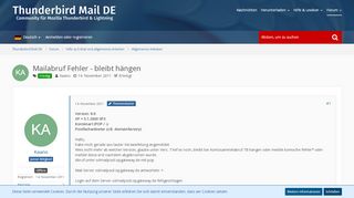 
                            13. Mailabruf Fehler - bleibt hängen - Allgemeines Arbeiten ...