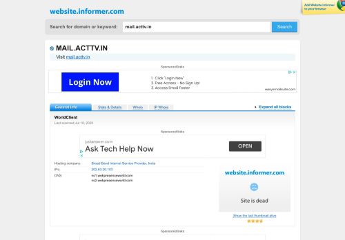 
                            4. mail.acttv.in at WI. WorldClient - Website Informer