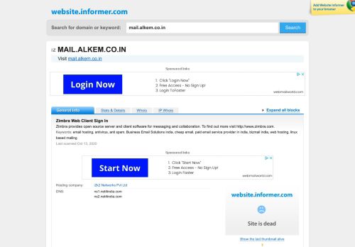 
                            9. mail.alkem.co.in at WI. Zimbra Web Client Sign In - Website Informer