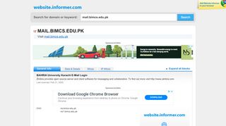 
                            7. mail.bimcs.edu.pk at WI. BAHRIA University Karachi E-Mail ...