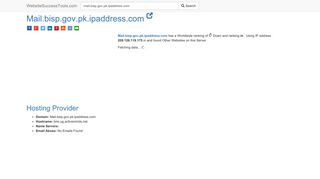 
                            7. Mail.bisp.gov.pk.ipaddress.com Error Analysis (By Tools)