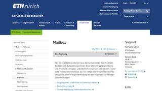 
                            3. Mailbox – Services & Ressourcen | ETH Zürich