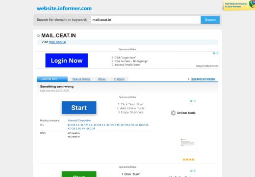 
                            2. mail.ceat.in at WI. Something went wrong - Website Informer