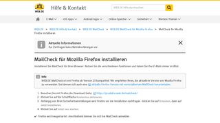 
                            10. MailCheck für Mozilla Firefox installieren - WEB.DE Hilfe