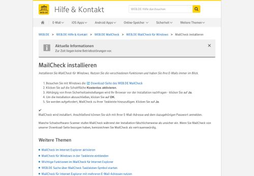 
                            8. MailCheck installieren - WEB.DE Hilfe