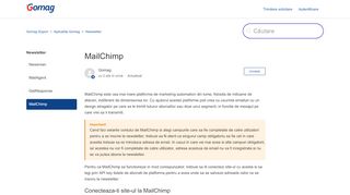 
                            4. MailChimp – Gomag Suport